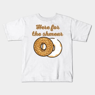 Here For The Shmear - Bagel Pun Kids T-Shirt